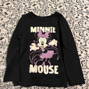 Disney Toddler Minnie Mouse Black and Purple Long Sleeve Tee